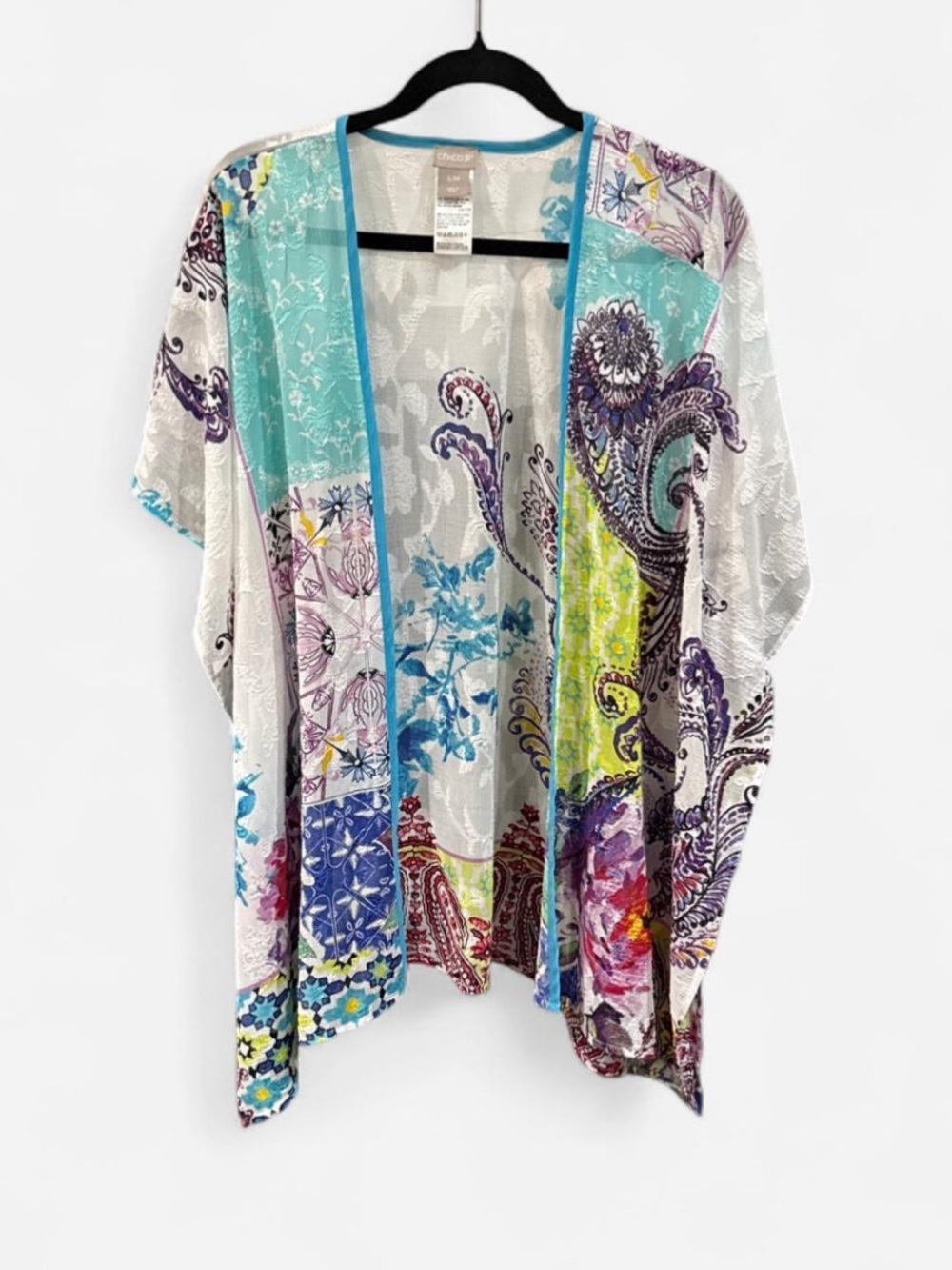 Chico’s kimono size S/M patchwork style boho Corpcore indie resort wear summer